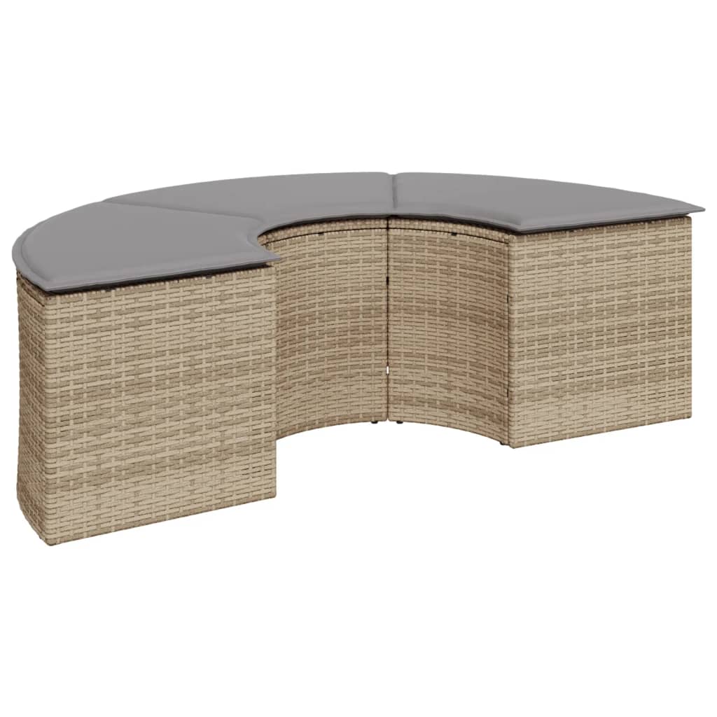 Set Divani da Giardino Semicircolare 2 pz in Polyrattan Beige 3262063