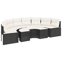 Set Divani da Giardino Semicircolare 2 pz in Polyrattan Nero 3262070