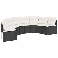 Set Divani da Giardino Semicircolare 2 pz in Polyrattan Nero 3262070