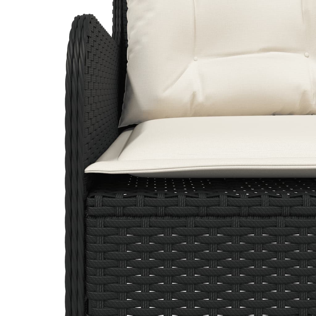 Set Divani da Giardino 2 pz con Cuscini in Polyrattan Nero 3262083