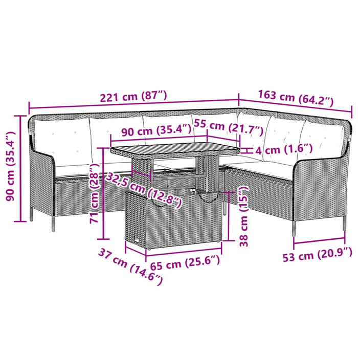 Set Divano da Giardino 2 pz con Cuscini Grigio in Polyrattan 3262088