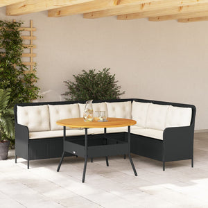 Set Divani da Giardino 2 pz con Cuscini in Polyrattan Nero 3262091