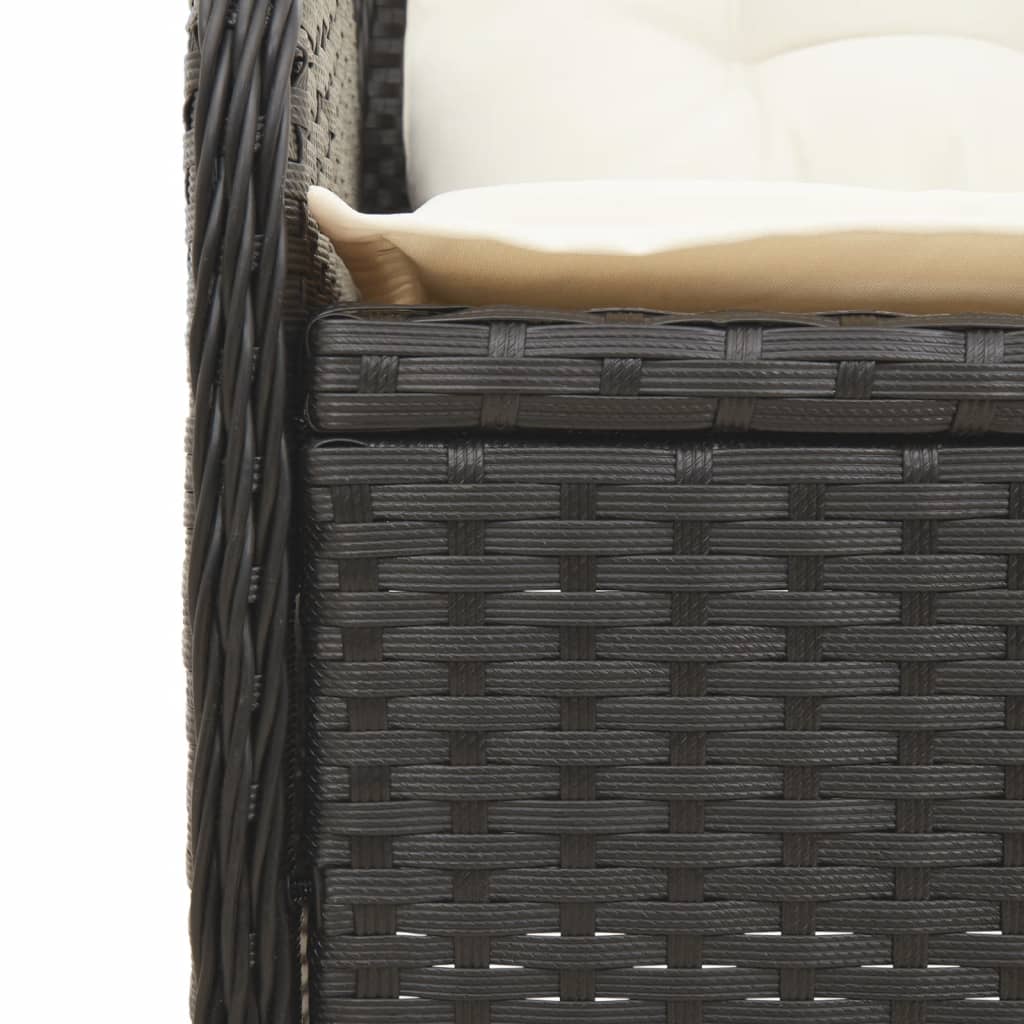 Set Divani da Giardino 4 pz con Cuscini Nero in Polyrattan 3262145