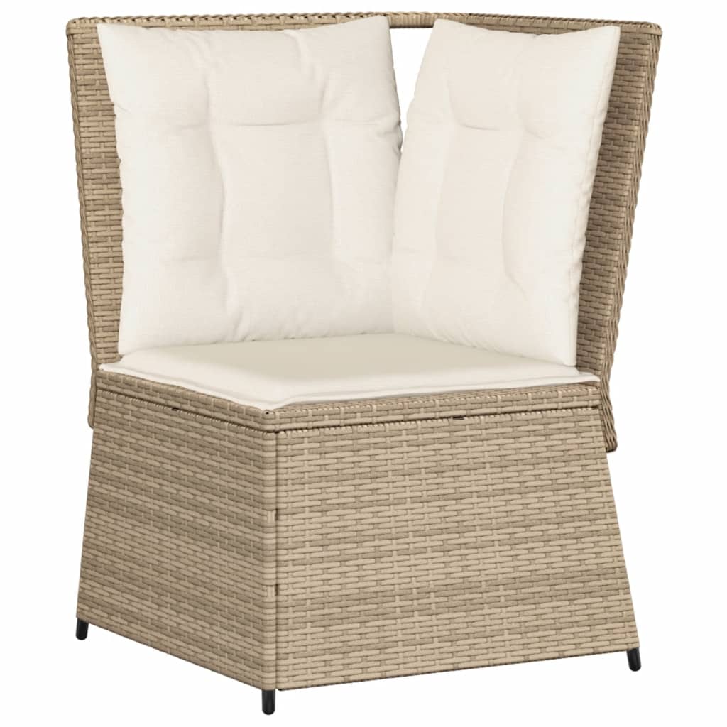 Set Divani da Giardino 4 pz con Cuscini in Polyrattan Beige 3262148