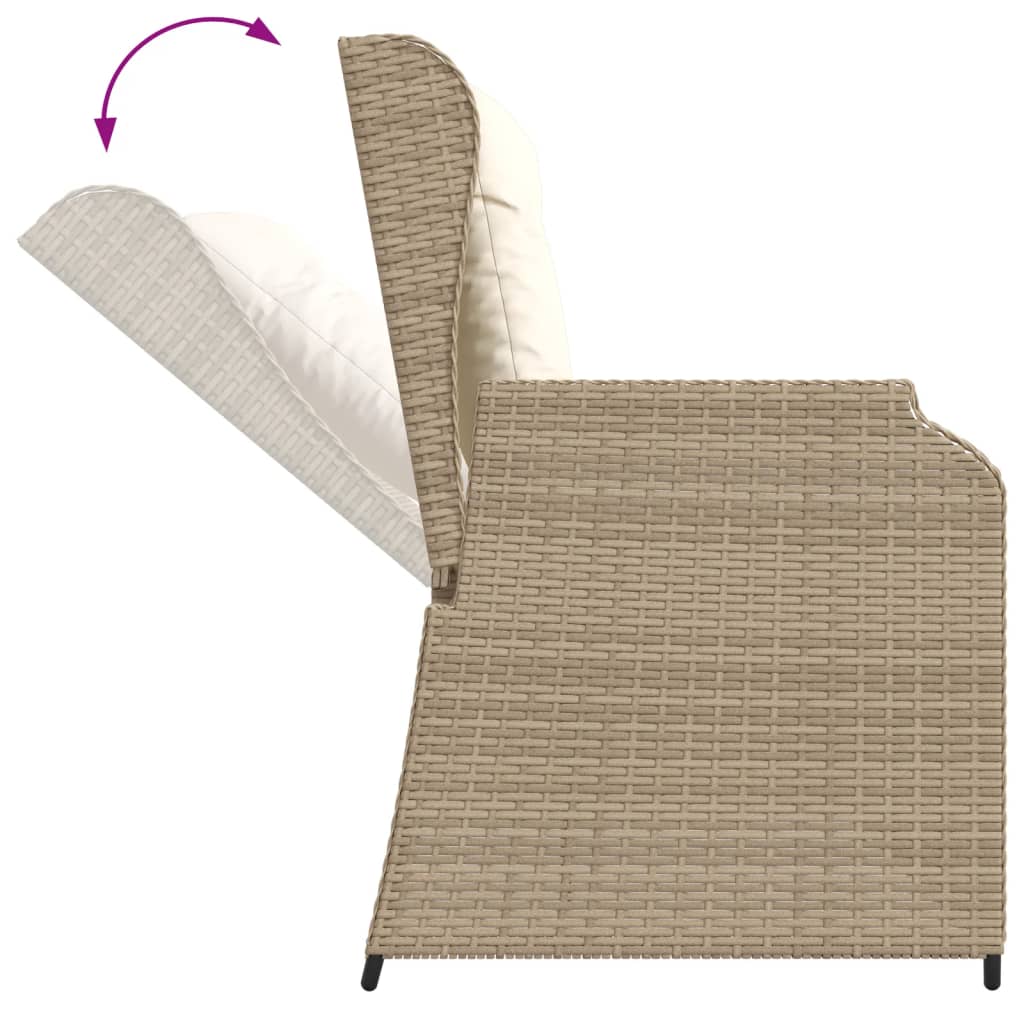 Set Divani da Giardino 4 pz con Cuscini in Polyrattan Beige 3262148