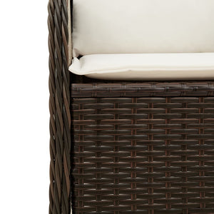 Set Divani da Giardino 5 pz con Cuscini Marrone in Polyrattan 3262150