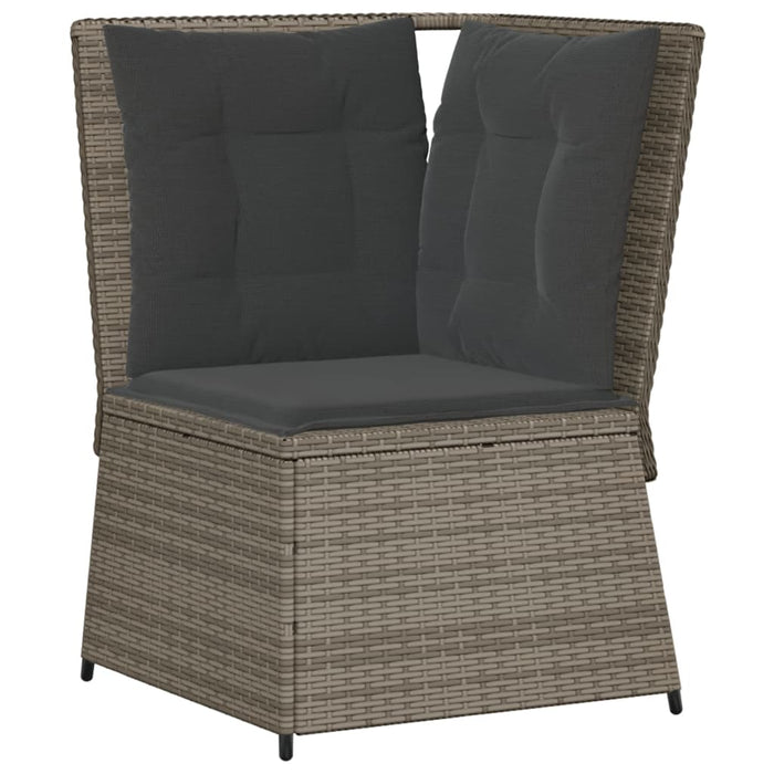 Set Divani da Giardino 5 pz con Cuscini in Polyrattan Grigio 3262151