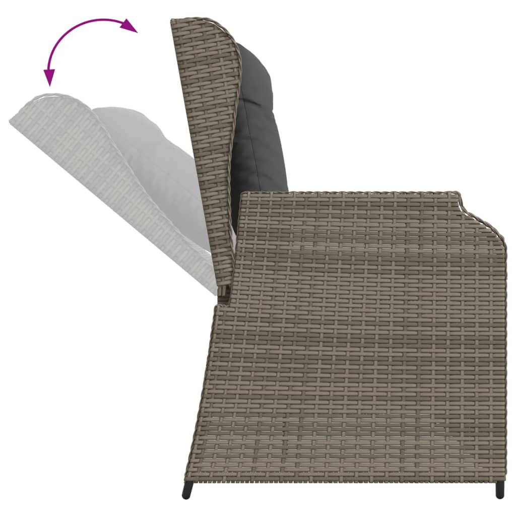 Set Divani da Giardino 5 pz con Cuscini in Polyrattan Grigio 3262151