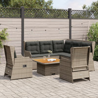 Set Divani da Giardino 5 pz con Cuscini in Polyrattan Grigio 3262151