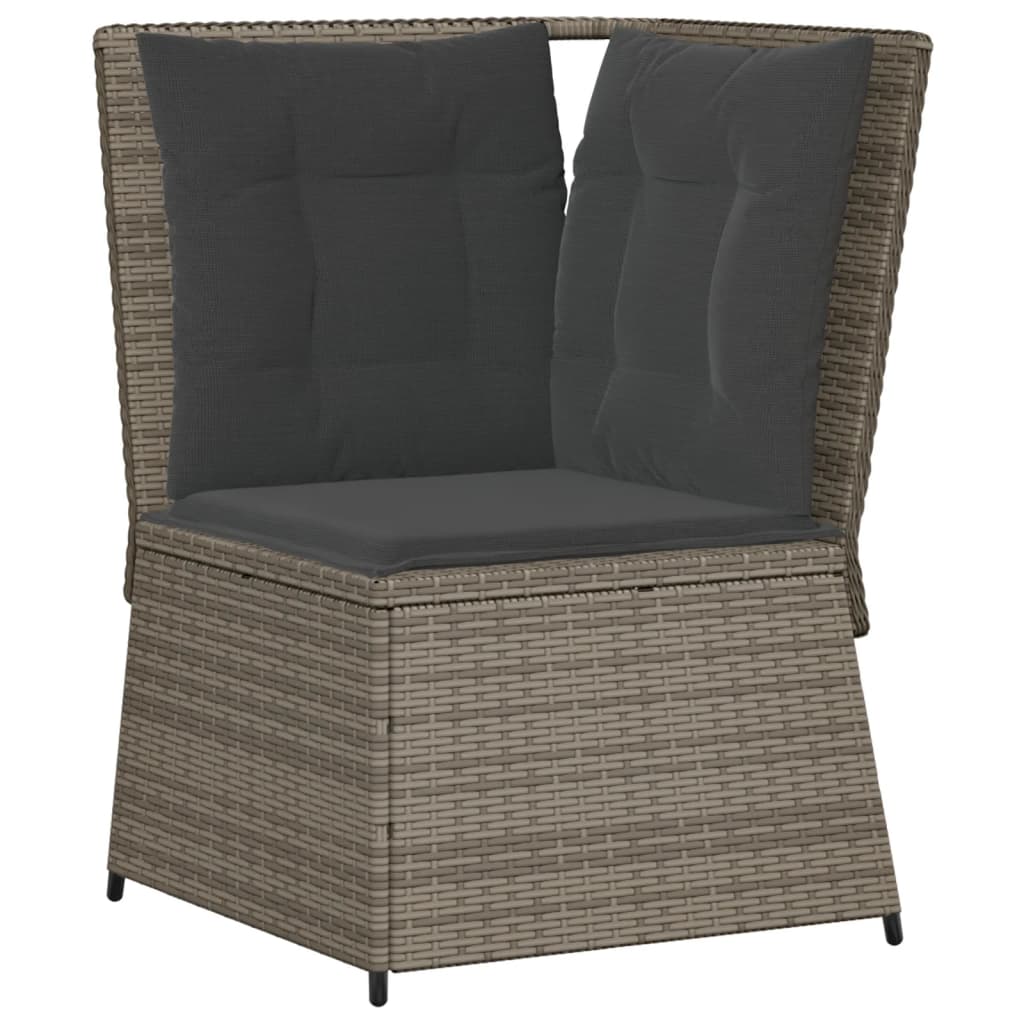 Set Divani da Giardino 6 pz con Cuscini in Polyrattan Grigio 3262156