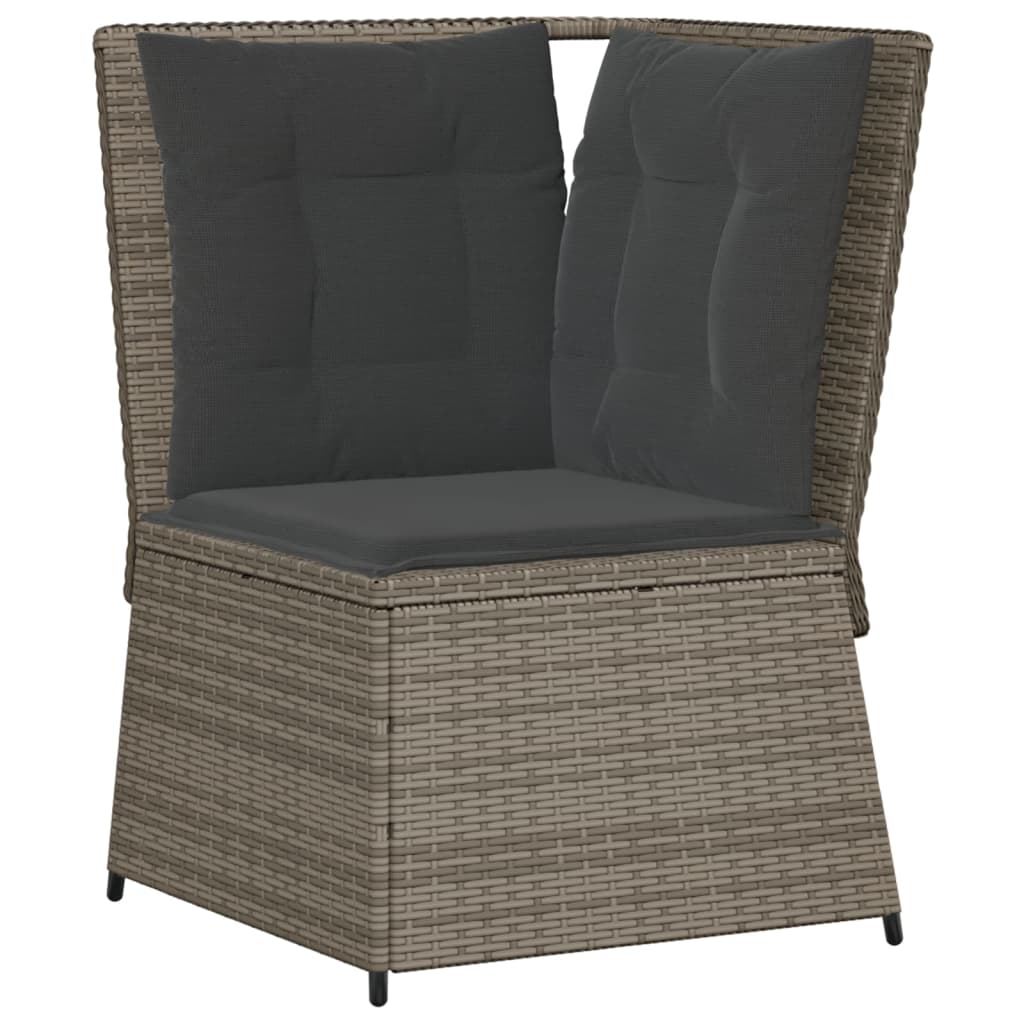 Set Divani da Giardino 5 pz con Cuscini in Polyrattan Grigio 3262166