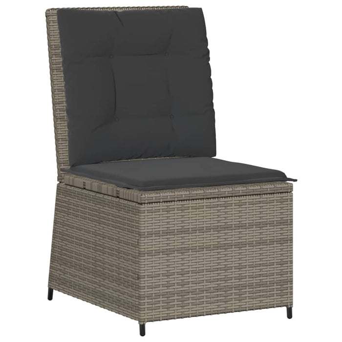 Set Divani da Giardino 5 pz con Cuscini in Polyrattan Grigio 3262166