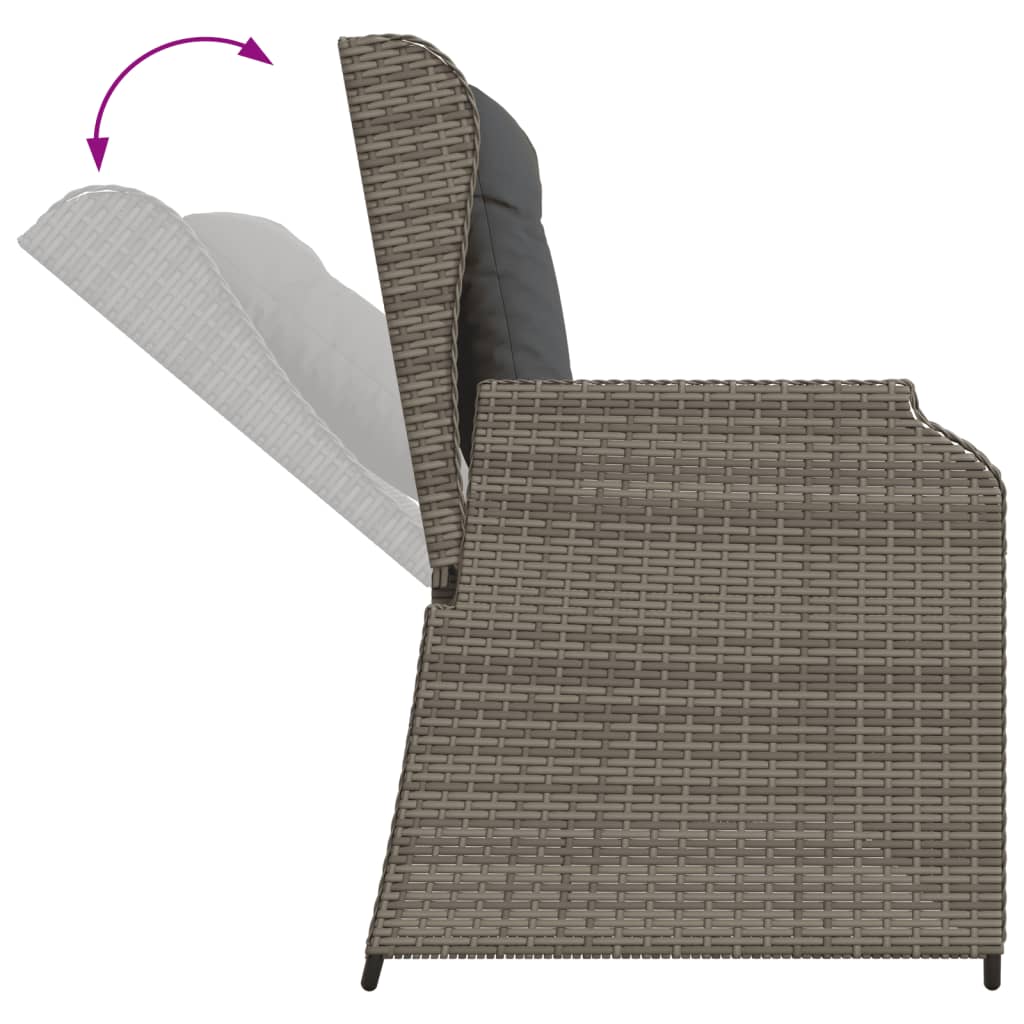 Set Divani da Giardino 5 pz con Cuscini in Polyrattan Grigio 3262166