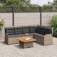 Set Divani da Giardino 5 pz con Cuscini in Polyrattan Grigio 3262166