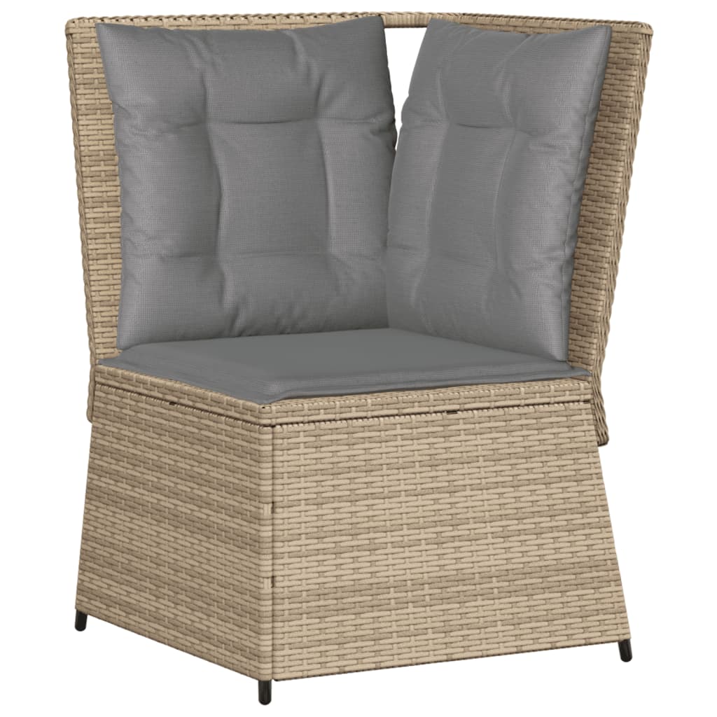 Set Divani da Giardino 5 pz con Cuscini in Polyrattan Beige 3262167