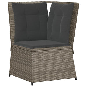 Set Divani da Giardino 7 pz con Cuscini in Polyrattan Grigio 3262370