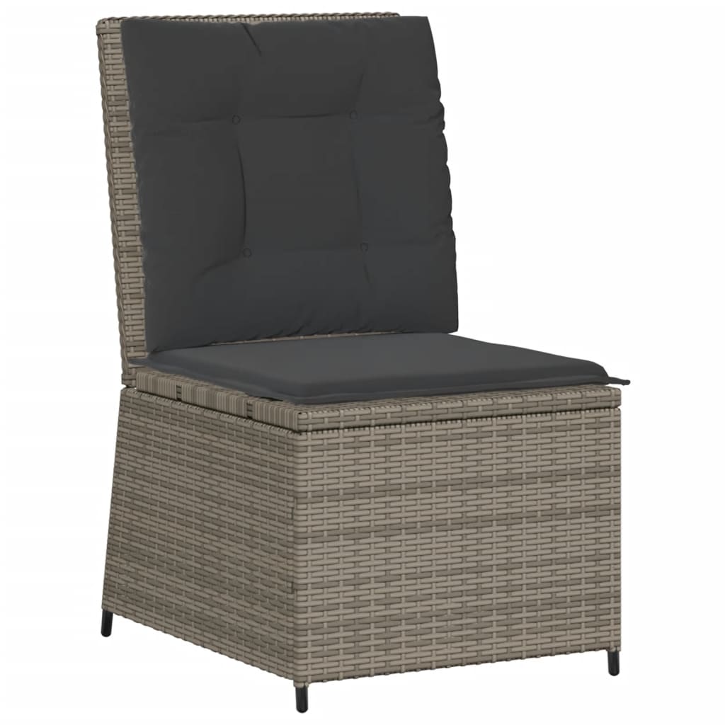 Set Divani da Giardino 7 pz con Cuscini in Polyrattan Grigio 3262370