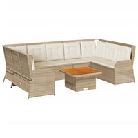 Set Divani da Giardino 7 pz con Cuscini in Polyrattan Beige 3262372