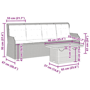 Set Divani da Giardino 3 pz con Cuscini in Polyrattan Grigio 3262444