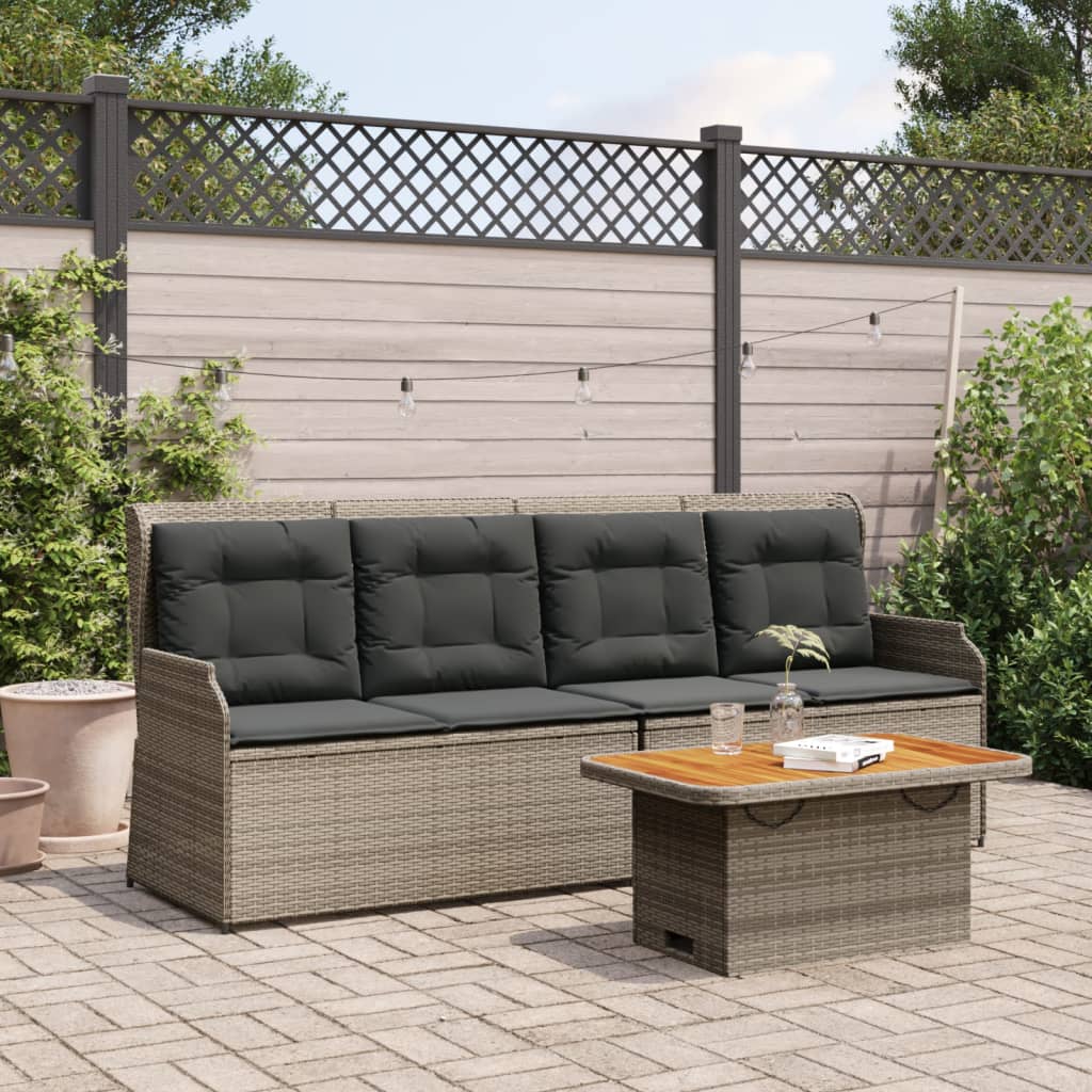 Set Divani da Giardino 3 pz con Cuscini in Polyrattan Grigio 3262444