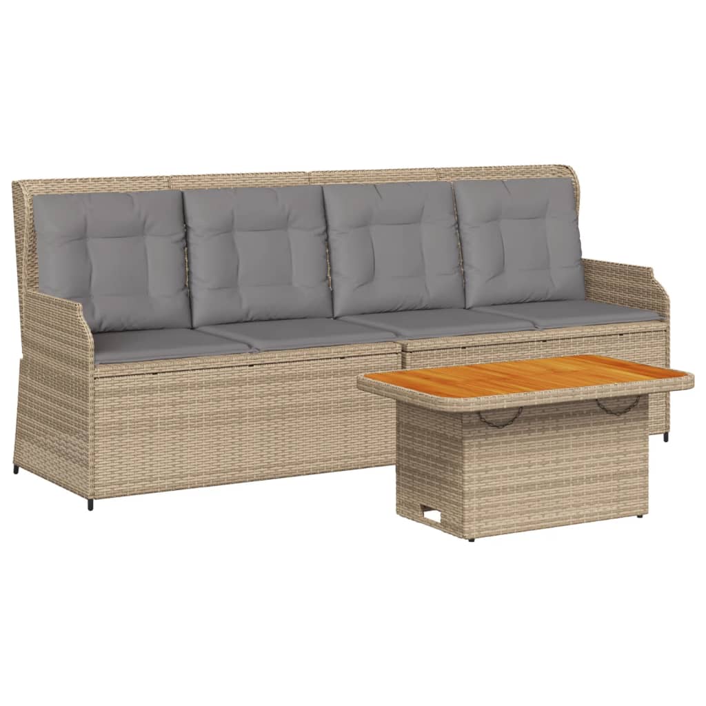 Set Divani da Giardino 3 pz con Cuscini in Polyrattan Beige 3262445