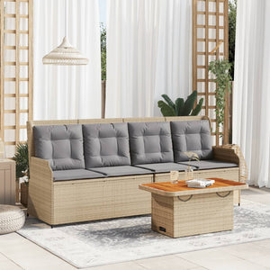 Set Divani da Giardino 3 pz con Cuscini in Polyrattan Beige 3262445