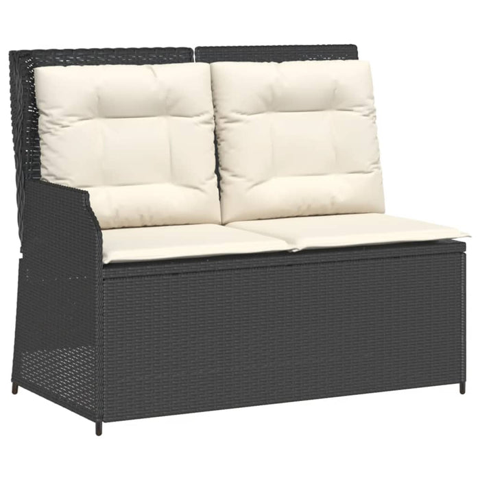 Set Mobili da Giardino 6 pz con Cuscini in Polyrattan Nero 3262467