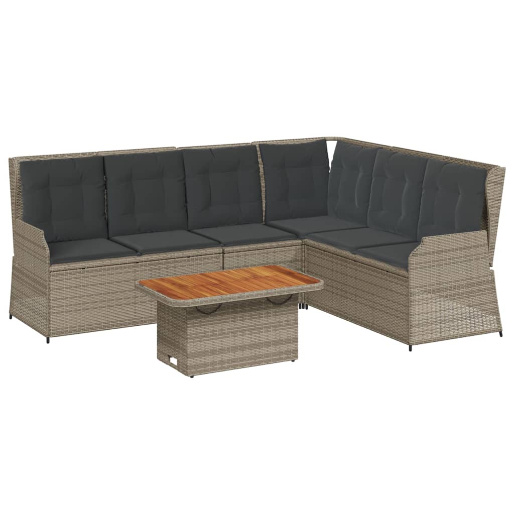 Set Divani da Giardino 5 pz con Cuscini in Polyrattan Grigio 3262472