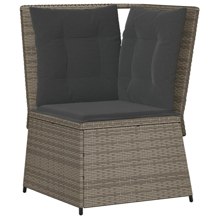 Set Divani da Giardino 5 pz con Cuscini in Polyrattan Grigio 3262472