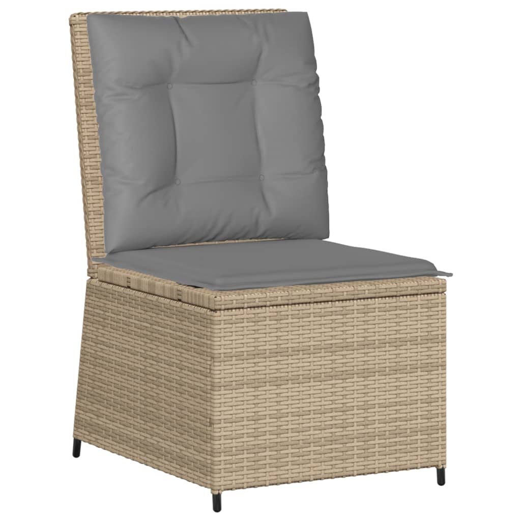 Set Divani da Giardino 5 pz con Cuscini in Polyrattan Beige 3262473