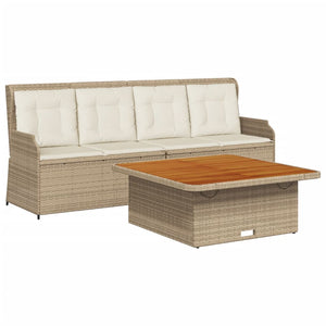 Set Divano da Giardino 3 pz con Cuscini Beige in Polyrattan 3262590