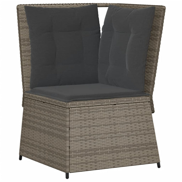 Set Divani da Giardino 5 pz con Cuscini in Polyrattan Grigio 3262616