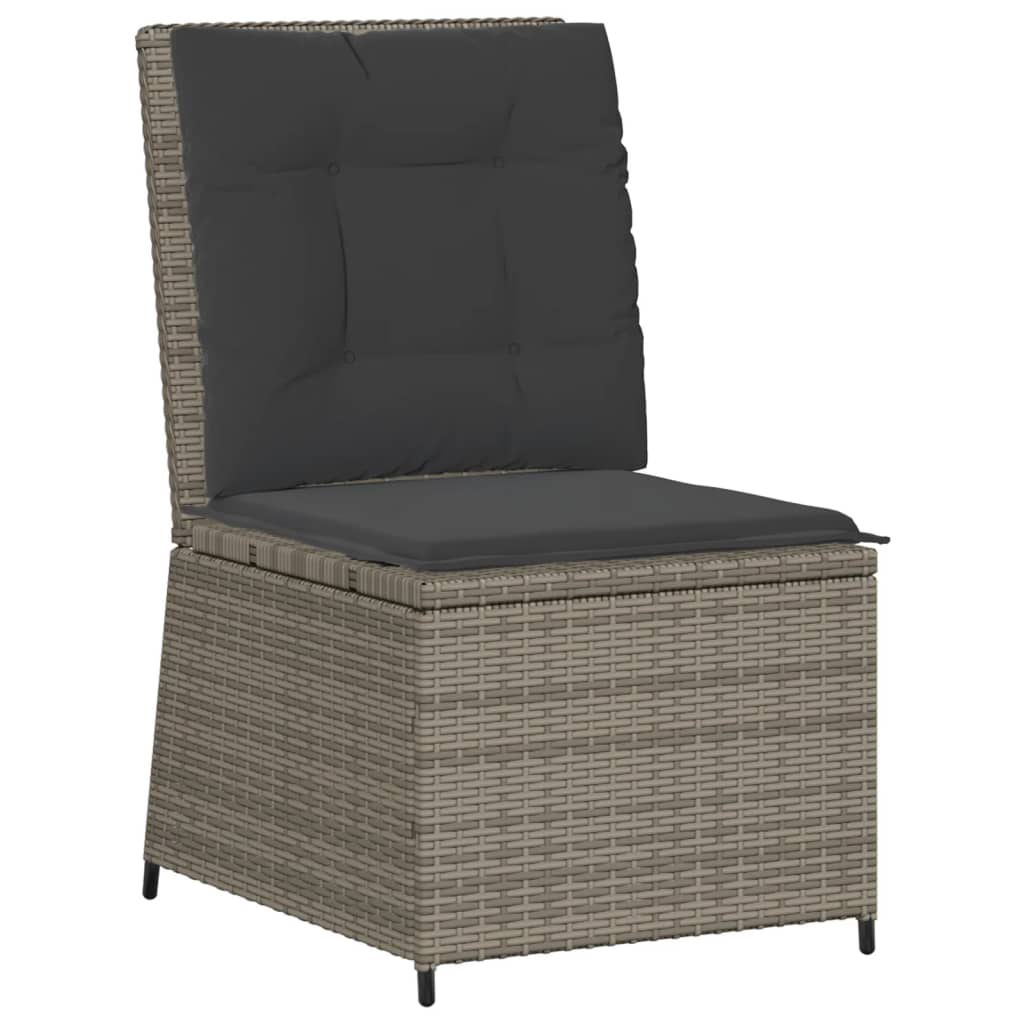 Set Divani da Giardino 5 pz con Cuscini in Polyrattan Grigio 3262616