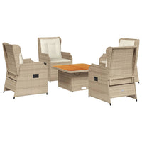 Set Divani da Giardino 5 pz con Cuscini in Polyrattan Beige 3262738