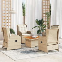 Set Divani da Giardino 5 pz con Cuscini in Polyrattan Beige 3262738