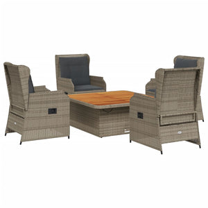 Set Divani da Giardino 5 pz con Cuscini in Polyrattan Grigio 3262741