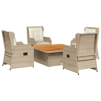 Set Divani da Giardino 5 pz con Cuscini in Polyrattan Beige 3262745