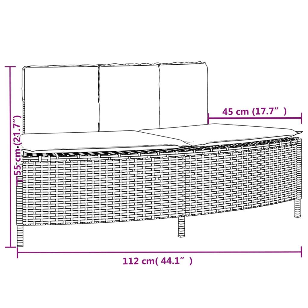 Bordo per Spa Nero in Polyrattan e Legno Massello di Acacia 3270635