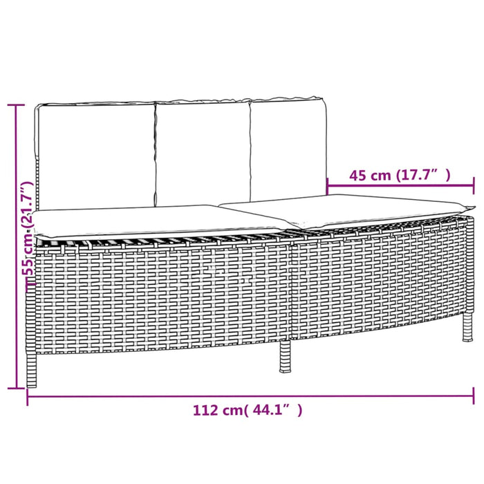 Bordo per Spa Nero in Polyrattan e Legno Massello di Acacia 3270635