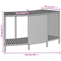 Bordo per Spa Nero in Polyrattan e Legno Massello di Acacia 3270640