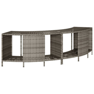 Bordo per Spa Grigio in Polyrattan e Legno Massello di Acacia 3270645