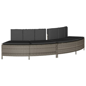 Bordo per Spa Grigio in Polyrattan e Legno Massello di Acacia 3270647