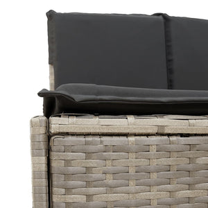 Bordo per Spa Grigio in Polyrattan e Legno Massello di Acacia 3270647