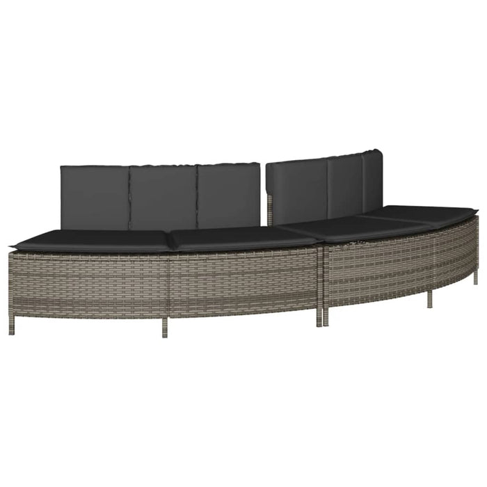 Bordo per Spa Grigio in Polyrattan e Legno Massello di Acacia 3270654