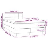 Giroletto a Molle con Materasso Grigio Scuro 120x190cm Tessuto 3269724