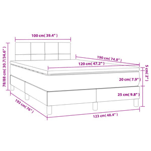 Giroletto a Molle con Materasso Grigio Scuro 120x190cm Tessuto 3269724