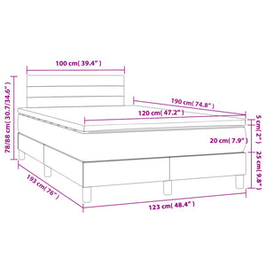 Giroletto a Molle con Materasso Rosa 120x190 cm in Velluto 3269848