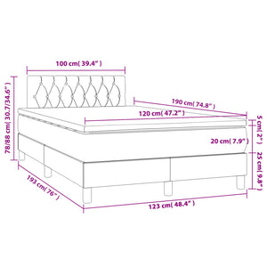 Giroletto a Molle con Materasso Rosa 120x190 cm in Velluto 3269860