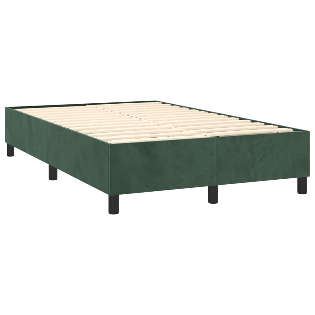 Giroletto a Molle con Materasso Verde Scuro 120x190 cm Velluto 3269992