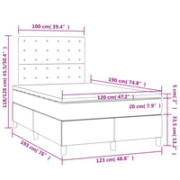 Giroletto a Molle con Materasso Rosa 120x190 cm in Velluto 3270024